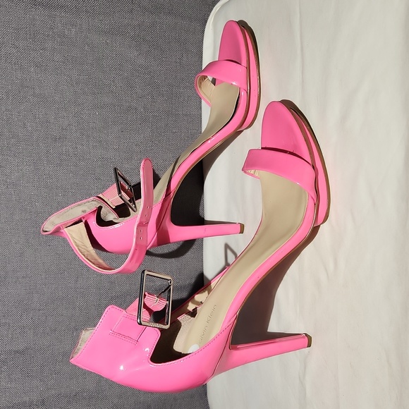 Calvin Klein Vivian Hot Pink Ankle Strap Sandal Heels Size 11 - Picture 5 of 13